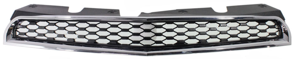 Chrome Shell/Painted Black Insert Grille for Chevrolet Equinox 2010-2015, Suitable for LT w/ Chrome Package/LTZ Models, Replacement (CAPA Certified)