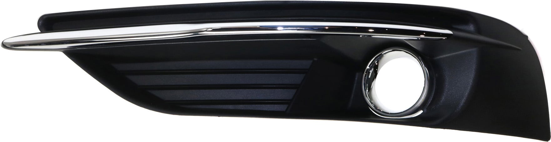 Front Fog Light Molding for Chrysler 200 2011-2014, Left (Driver), Textured Black with Chrome Trim, Convertible/Sedan, Replacement