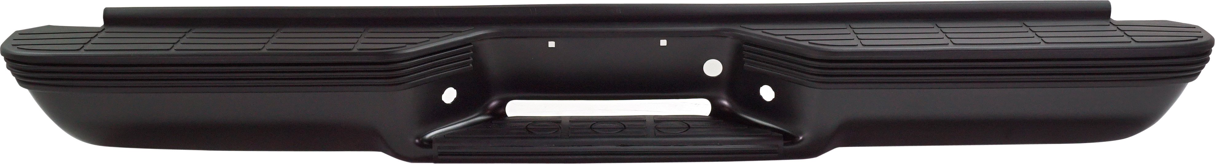 Step Bumper with Face Bar and Pad for 1992-1999 Chevrolet Suburban/Tahoe, Powdercoated Black, Without Mounting Bracket, Includes Pad Provision, Replacement