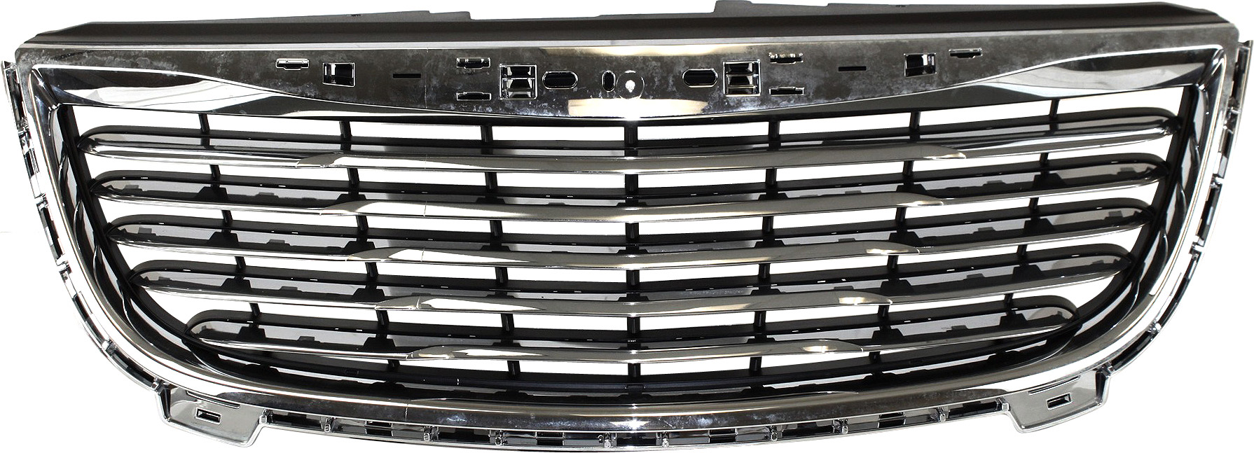 Grille for Chrysler Town and Country 2011-2016, Plastic Material with Chrome Shell and Textured Black Insert, Replacement