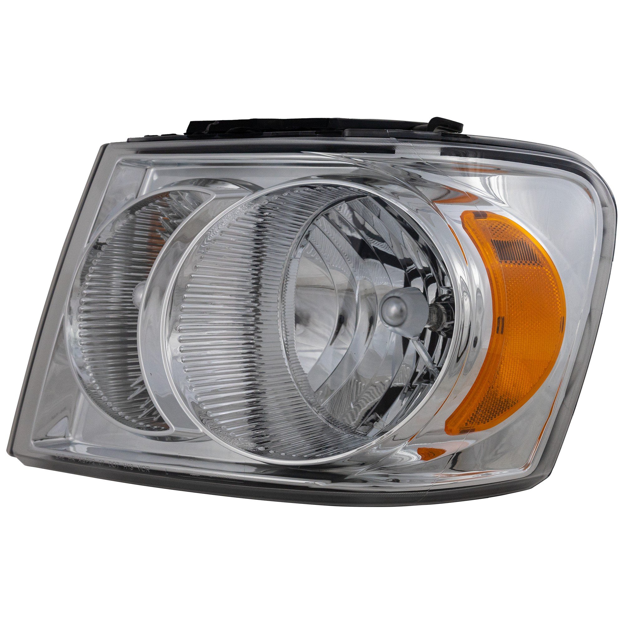 Headlight Assembly for 2007-2009 Dodge Durango, Left (Driver), Halogen Light, Chrome Interior, Replacement