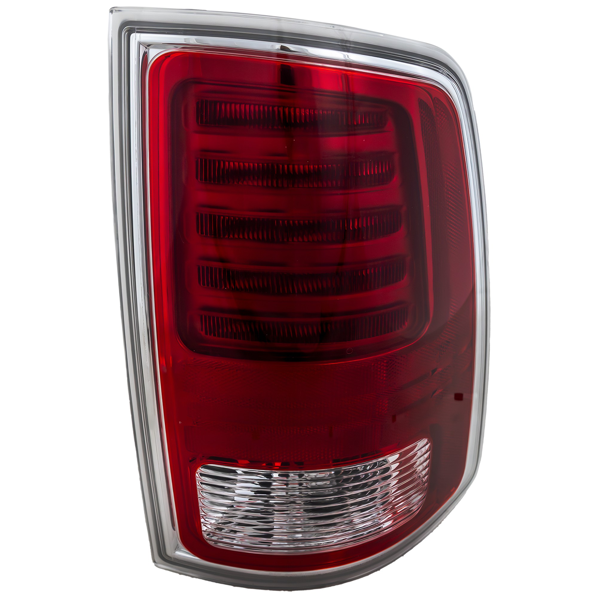 Tail Light Assembly for Dodge RAM 1500 (2013-2018), 2500/3500 (2014-2018), 1500 Classic (2019-2022), Right (Passenger) Side, LED, Premium Type, Chrome Interior, Replacement (CAPA Certified)