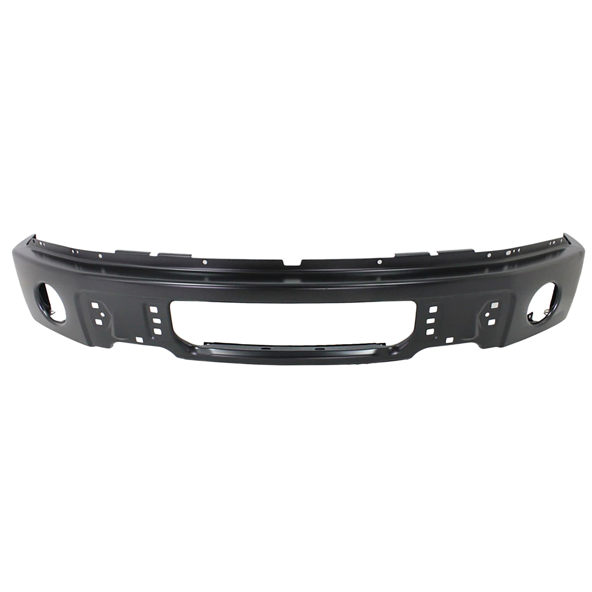 Front Bumper Face Bar for Ford F-150 2009-2014, Black, with Fog Light Holes, Excludes Lariat Limited, Limited, Harley Davidson, SVT Models, Replacement