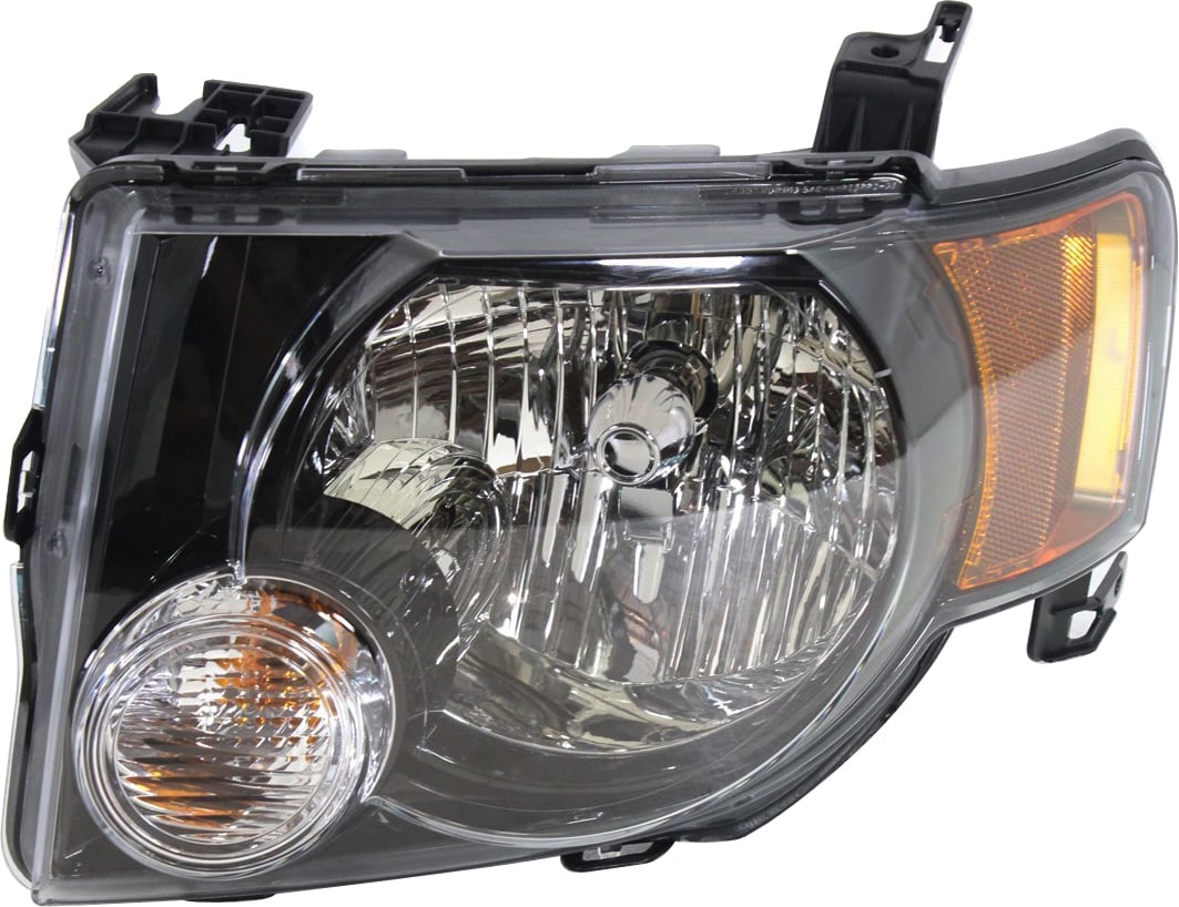 Headlight Assembly, Halogen, Dark Interior for 2009-2012 Ford Escape XLT Model, Left (Driver), Sports Appearance Package, Starts from 12-2-08, Replacement