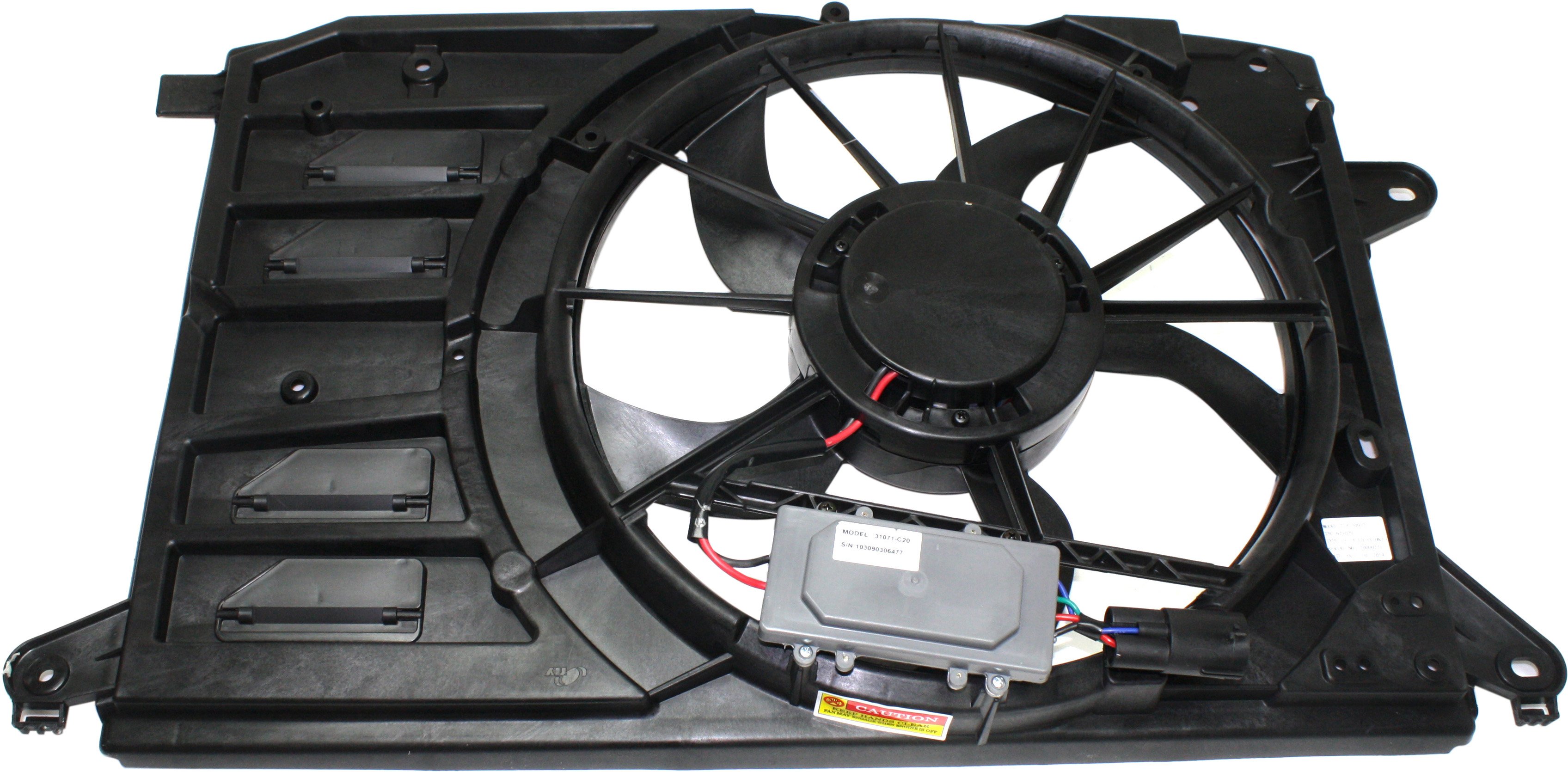 Radiator Fan Assembly for Ford Fusion/Lincoln MKZ 2013-2020, Hybrid/Fusion Energi Models with Control Module, Replacement