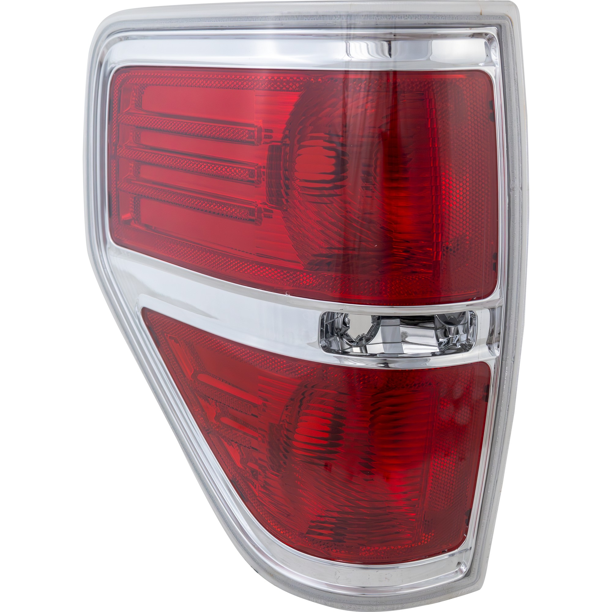 Tail Light for Ford F-150 2009-2014, Left (Driver) Side, Styleside, Lens and Housing, Chrome Trim, Excluding FX2 Model, Replacement