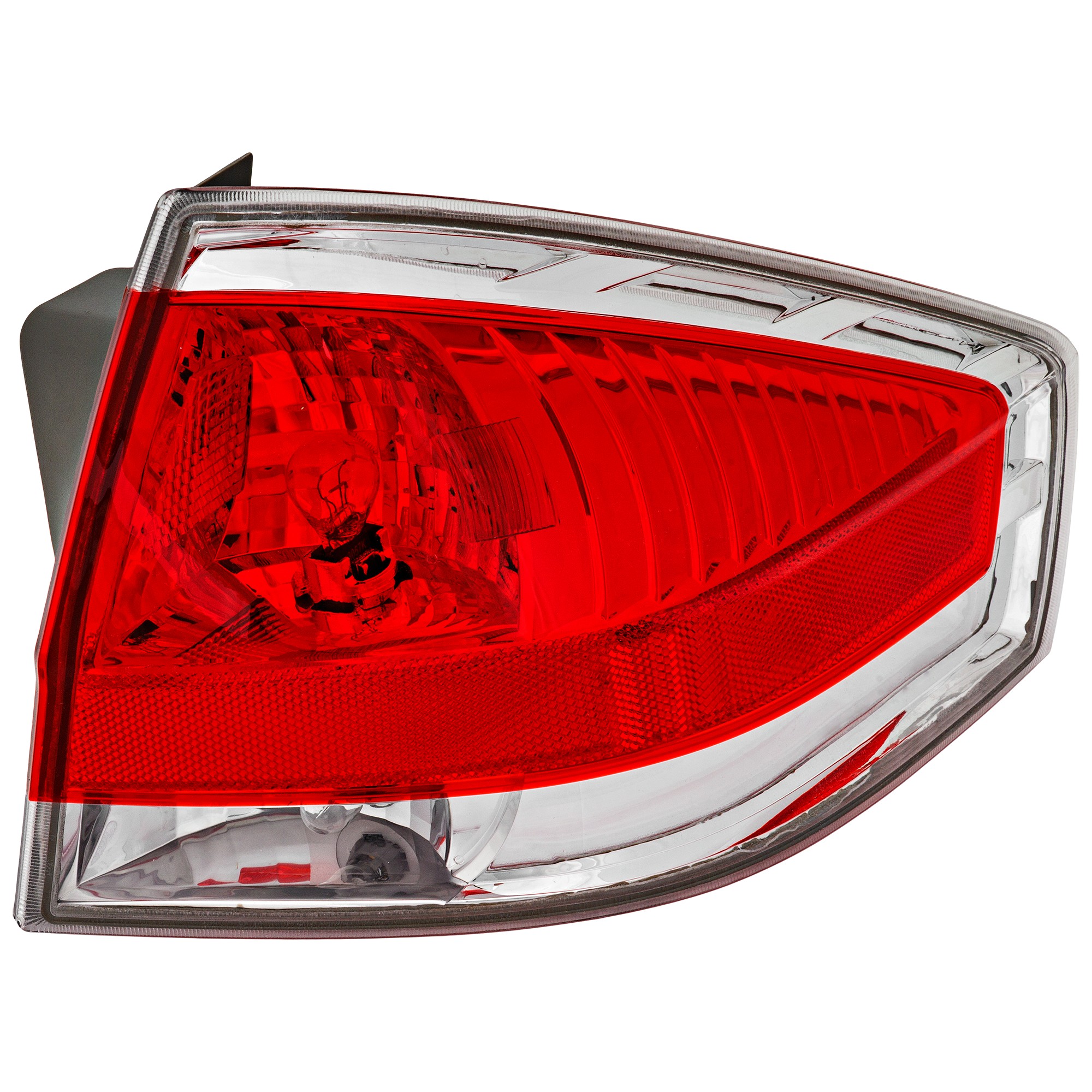 Tail Light Assembly for Ford Focus Sedan 2009-2011, Right (Passenger), with Chrome Insert, Replacement (CAPA Certified)