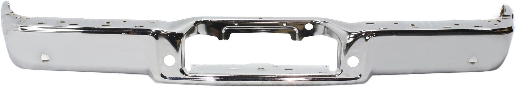 Step Bumper Face Bar for 2006-2008 Ford F-150/Mark LT, Chrome, without Pad, with Pad Provision, without Mounting Bracket, with Rear Object Sensor Holes, Fleetside, Replacement