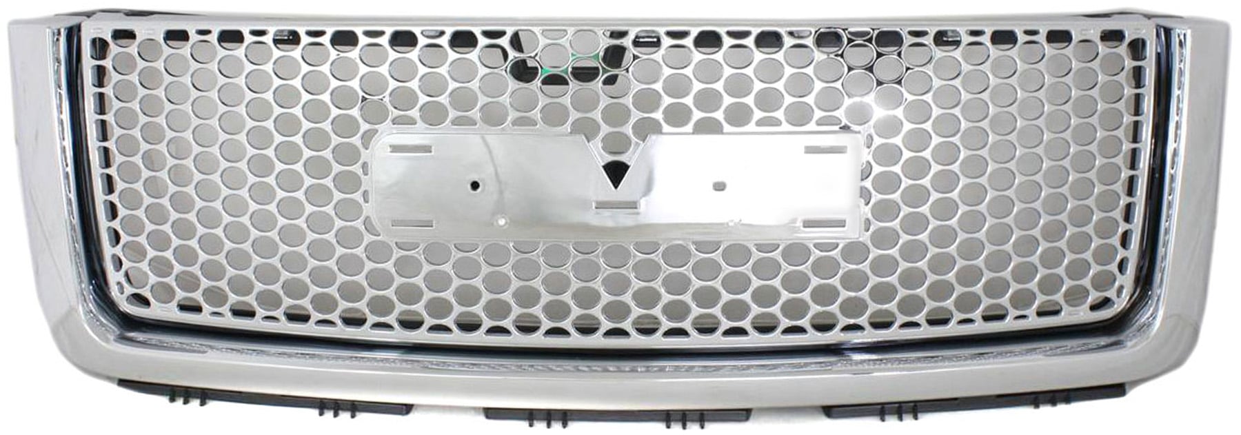 Grille for GMC Sierra 1500 Denali model, 2007-2013, with Chrome Shell/Painted Black Insert, New Body Style, Replacement