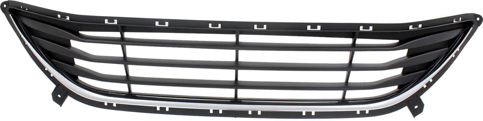 Front Bumper Grille for Hyundai Elantra 2011-2013, Textured Black with Chrome Insert, Suitable for Sedan, USA Built Vehicle, Replacement