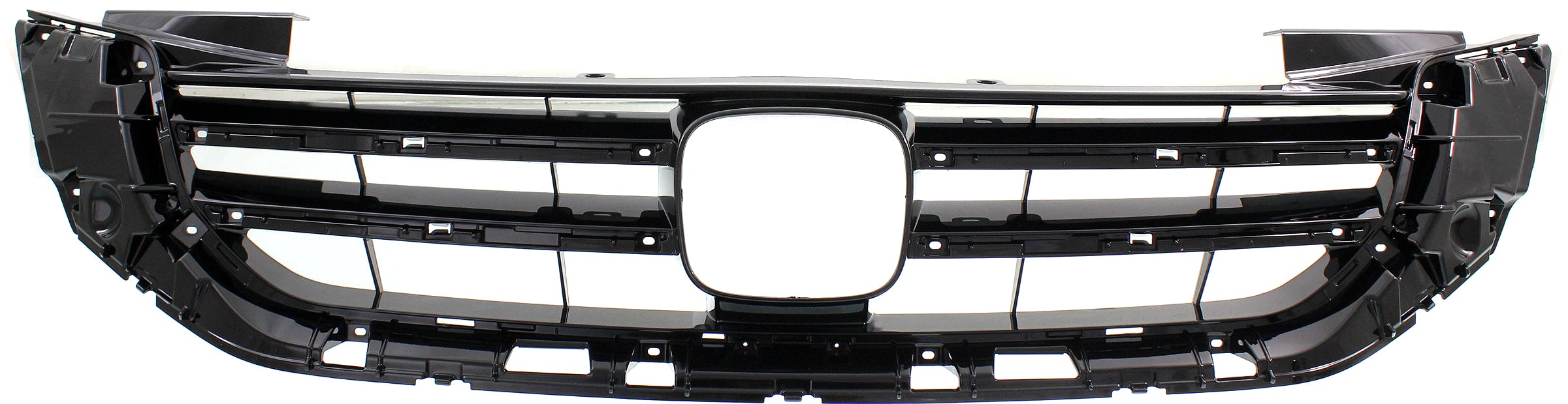 Grille for Honda Accord 2013-2015 Sedan, 6 Cylinder, Painted Black Shell and Insert, Replacement (CAPA Certified)