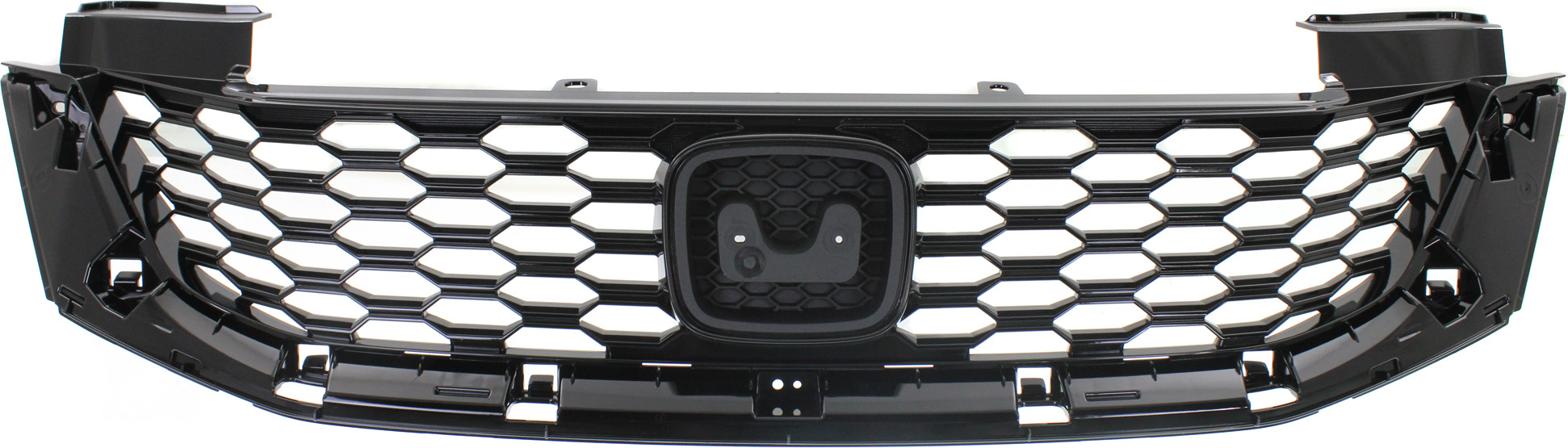 Grille for Honda Accord Coupe 2013-2015, Painted Black Shell and Insert, Replacement (CAPA Certified)