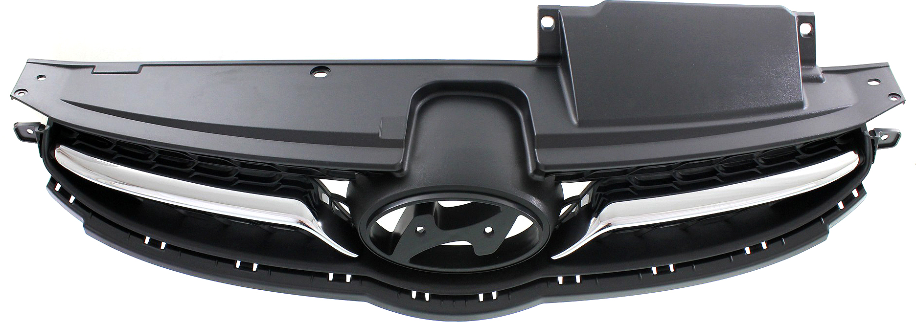 Grille for Hyundai Elantra 2011-2013, Gray Shell and Insert with Chrome Insert, Limited Model, for Korea Built Vehicle, Replacement