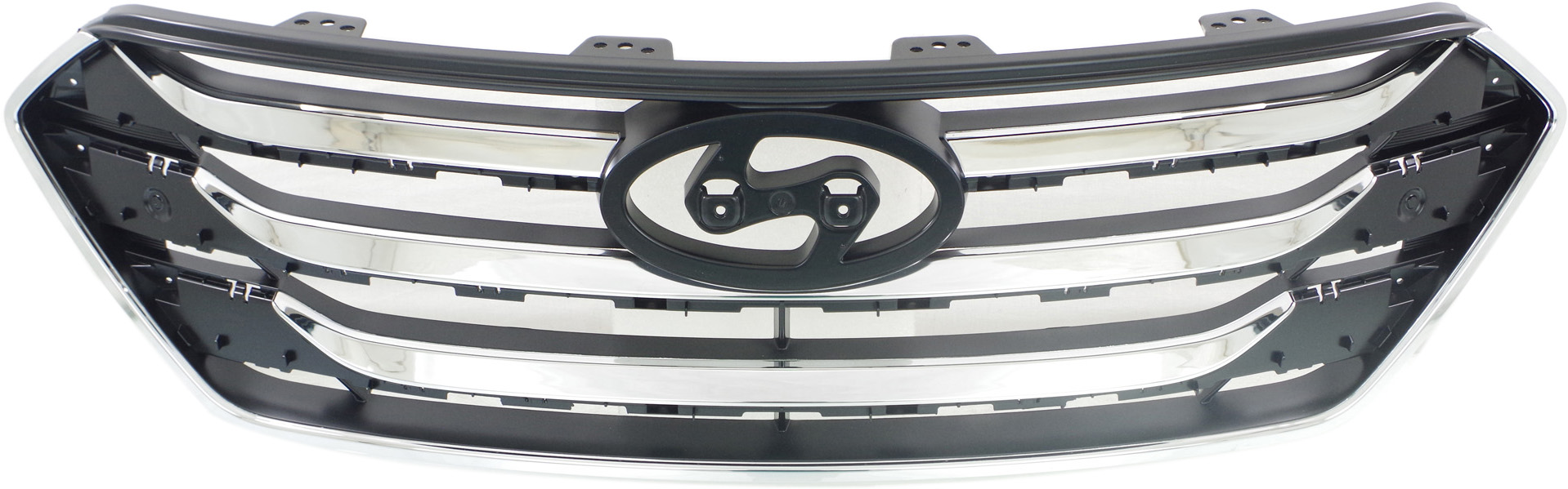 Grille for Hyundai SANTA FE SPORT 2013-2016, Black Shell and Insert, Replacement