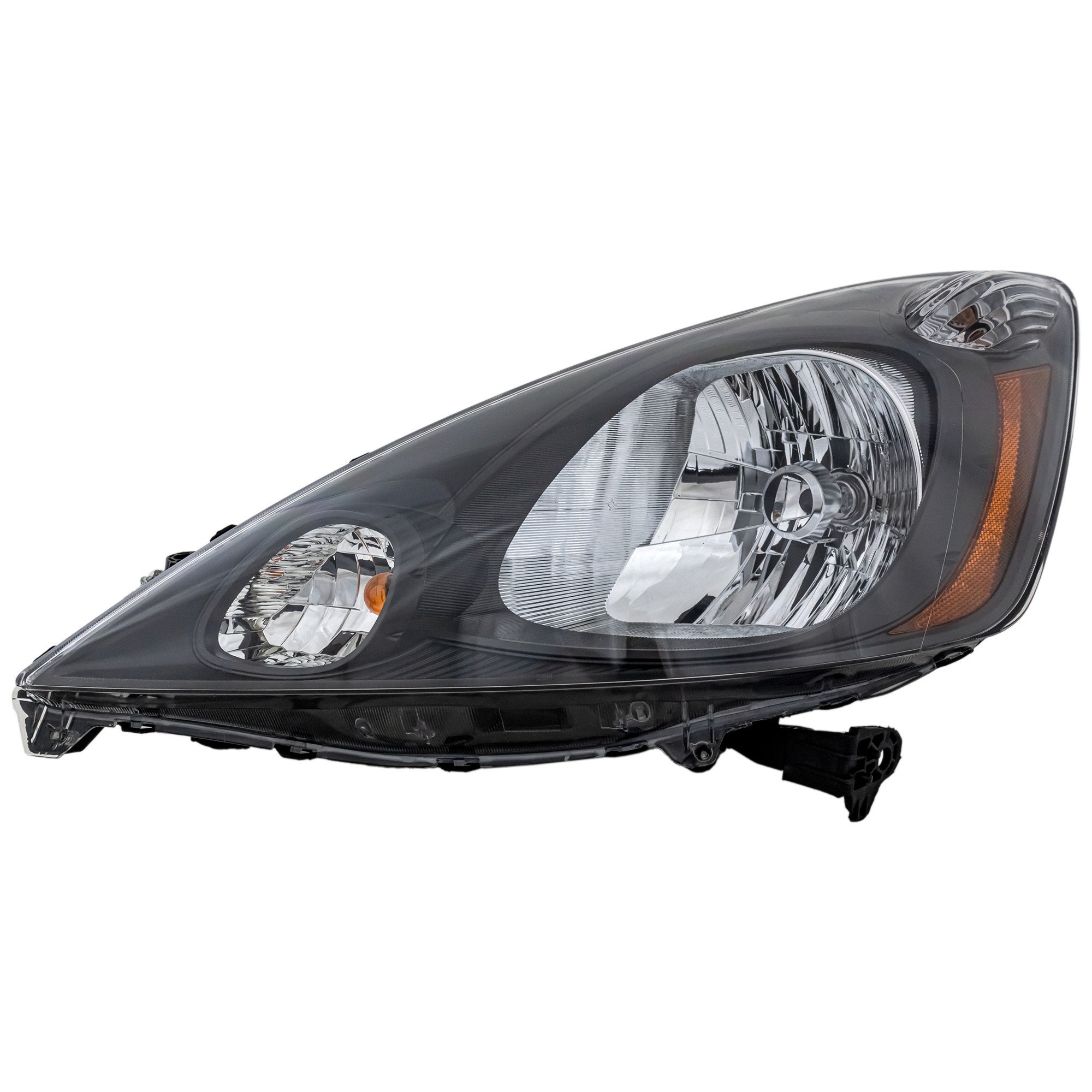 Headlight Assembly for 2009-2014 FIT Base/DX/LX Models, Left (Driver), Halogen, Dark Gray Interior, Replacement