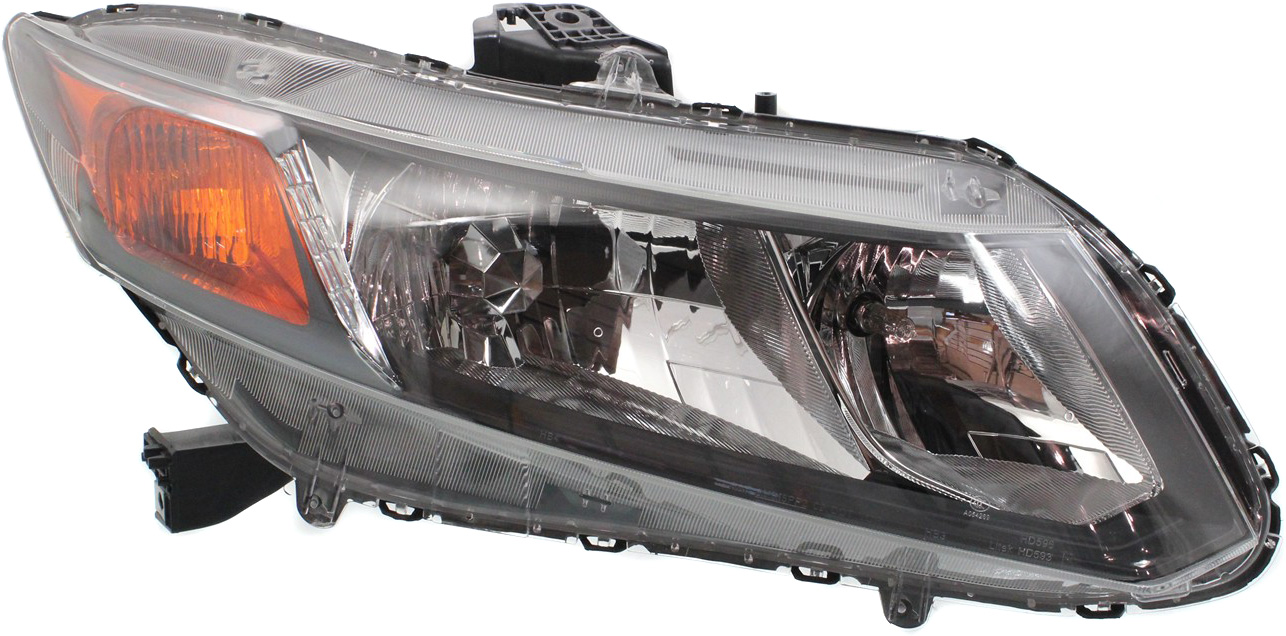 Headlight Assembly for Honda Civic 2012-2012, Right (Passenger), Halogen, Excludes Hybrid Model, Suitable for Coupe/Sedan, Replacement