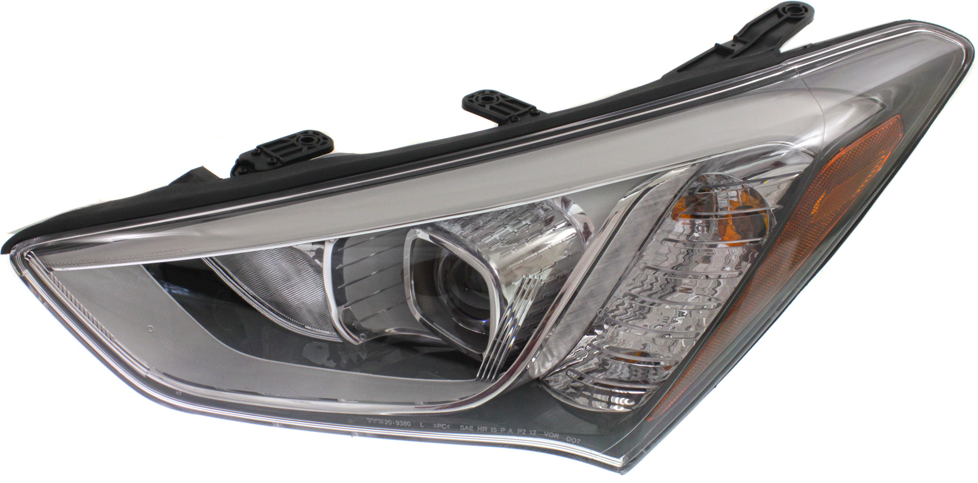 Headlight Assembly for Hyundai Santa Fe Sport, Left (Driver), Halogen, Years 2013-2016, Replacement
