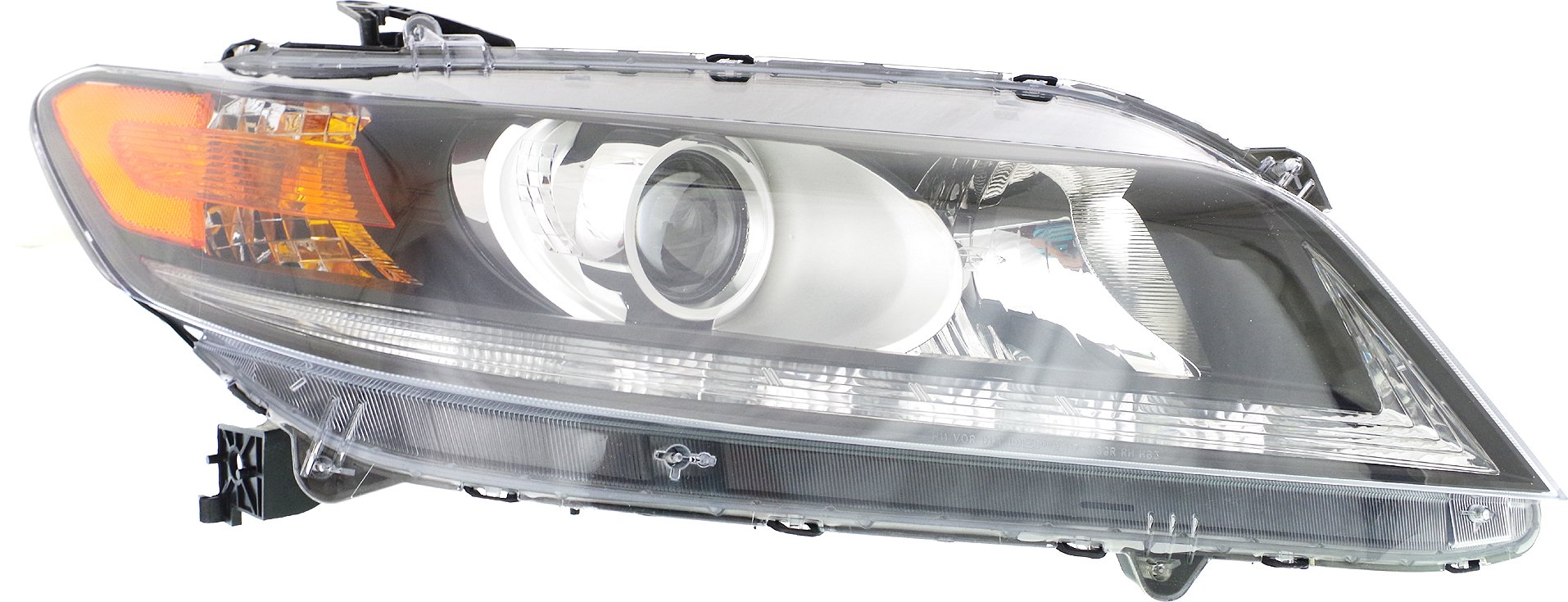 Headlight Assembly for Honda Accord 2013-2015, 6 Cylinder, Coupe, Right (Passenger), Halogen, Replacement