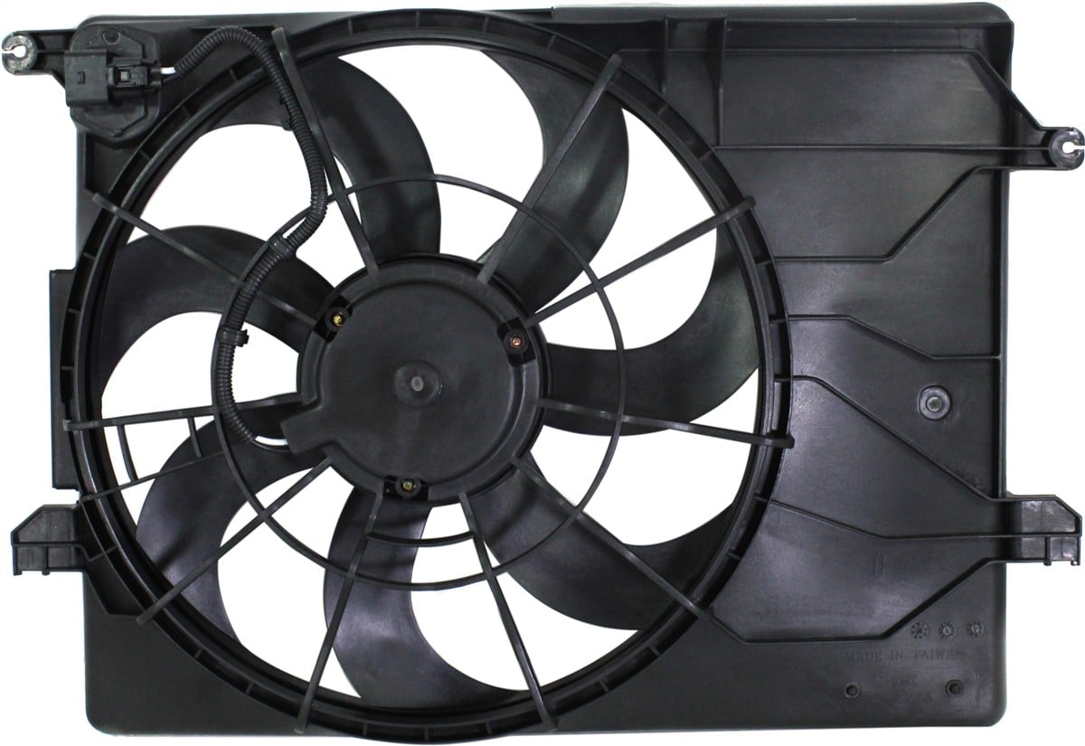 Radiator Fan Assembly for Hyundai Tucson 2010-2013, Kia Sportage 2011-2013, Includes Resistor, Replacement