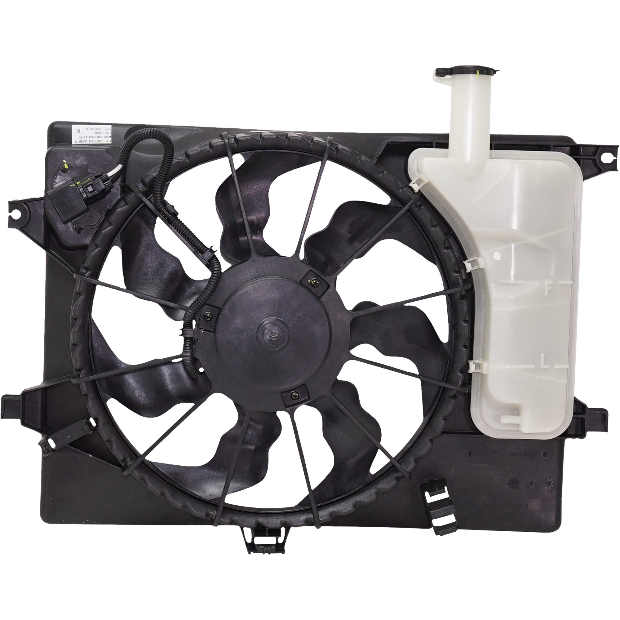 Radiator Fan Assembly for Hyundai Elantra 2011-2013, Elantra GT 2013-2015, Kia Forte 2014, with Resistor and Coolant Tank, Replacement