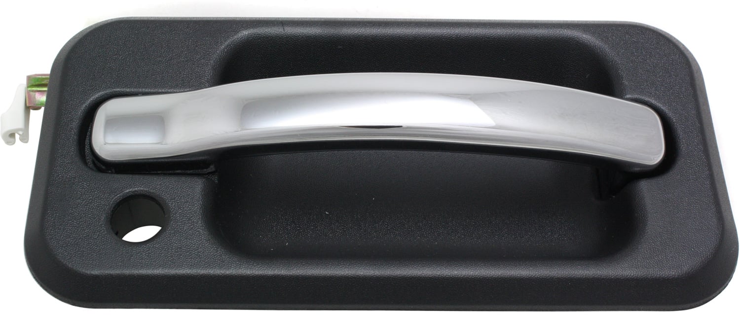 Front Exterior Door Handle for Hummer H2 2003-2009, Right (Passenger), Textured Black Bezel, Chrome Lever, with Keyhole, Replacement