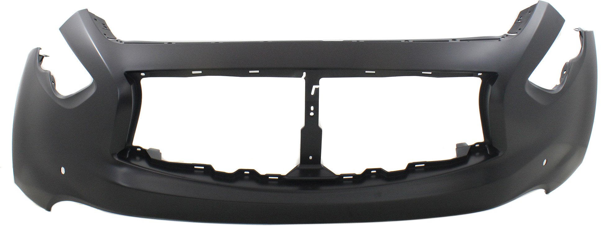 Front Bumper Cover for Infiniti FX35/FX50/FX37 (2012-2013), QX70 (2014-2017) with Premium Package, Parking Aid Sensor Holes, Primed (Ready to Paint), Replacement