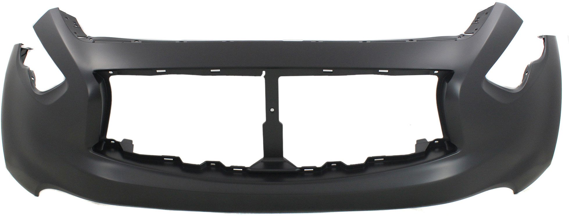 Front Bumper Cover Primed (Ready to Paint) for Infiniti FX35/FX37 (2012-2013) or QX70 (2014-2017), excluding Premium Package & Parking Aid Sensor Holes, Replacement