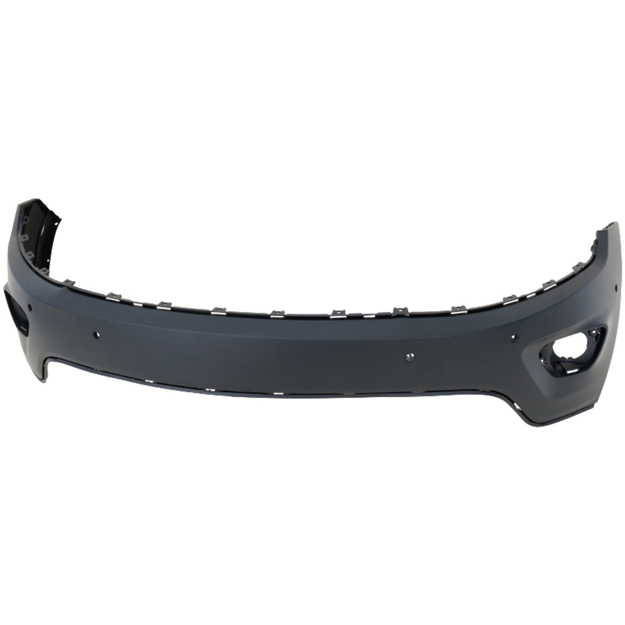Front Bumper Cover for 2014-2015 Grand Cherokee, Upper, Primed (Ready to Paint), Suitable for Laredo, Limited, Overland Models, with Parking Aid Sensor Holes, Replacement (CAPA Certified)