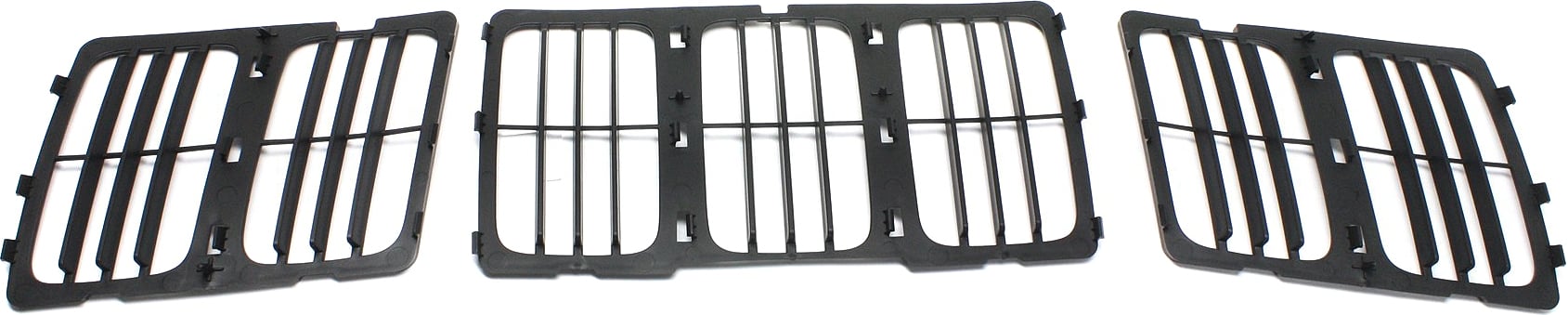 Louvered Insert Grille for Jeep Grand Cherokee 2014-2016, Textured Black Shell and Insert, Replacement (CAPA Certified)