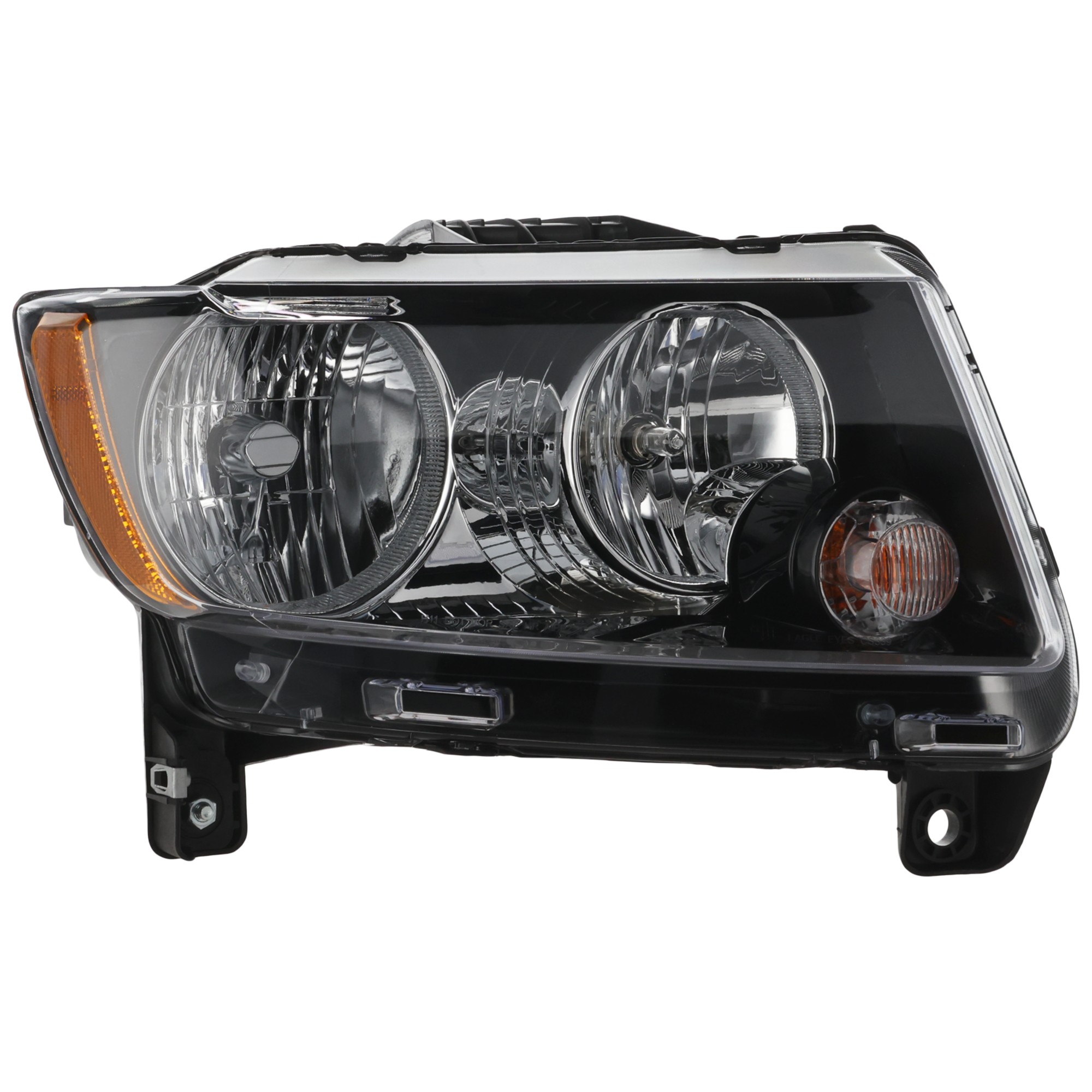 Headlight Assembly for Jeep Compass 2013-2017, Left (Driver) Side, Standard Type, 2013-2013, with Black Trim, Replacement