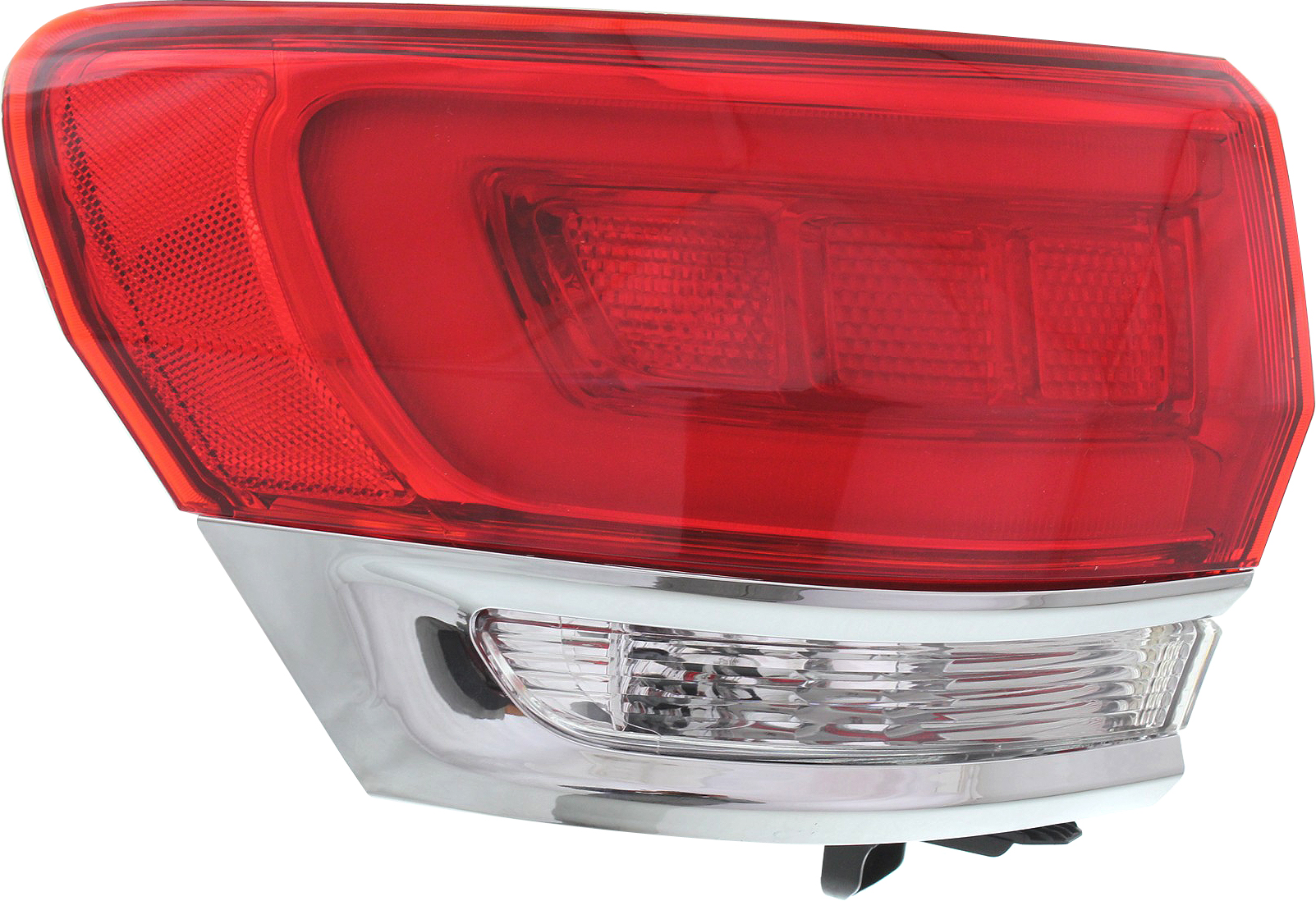 Tail Light Assembly for Grand Cherokee WK 2014-2022, Left (Driver), Outer, Excluding SRT/Trailhawk/Trackhawk Models, with Chrome Trim, Jeep, Replacement