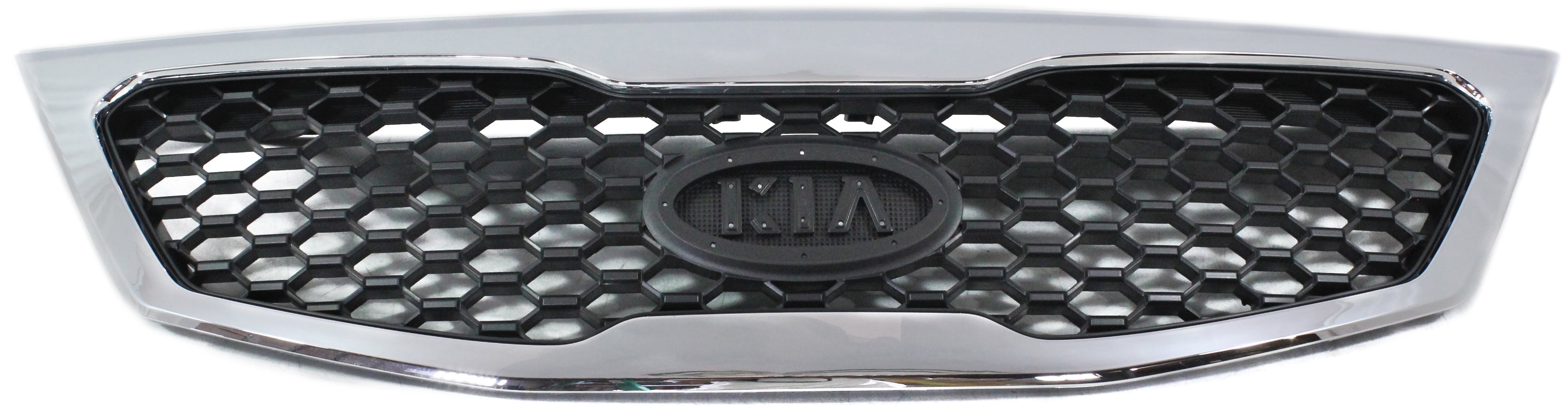 Grille for Kia Sorento 2011-2013, Chrome Shell with Painted Black Insert, Without Sport Package, Replacement