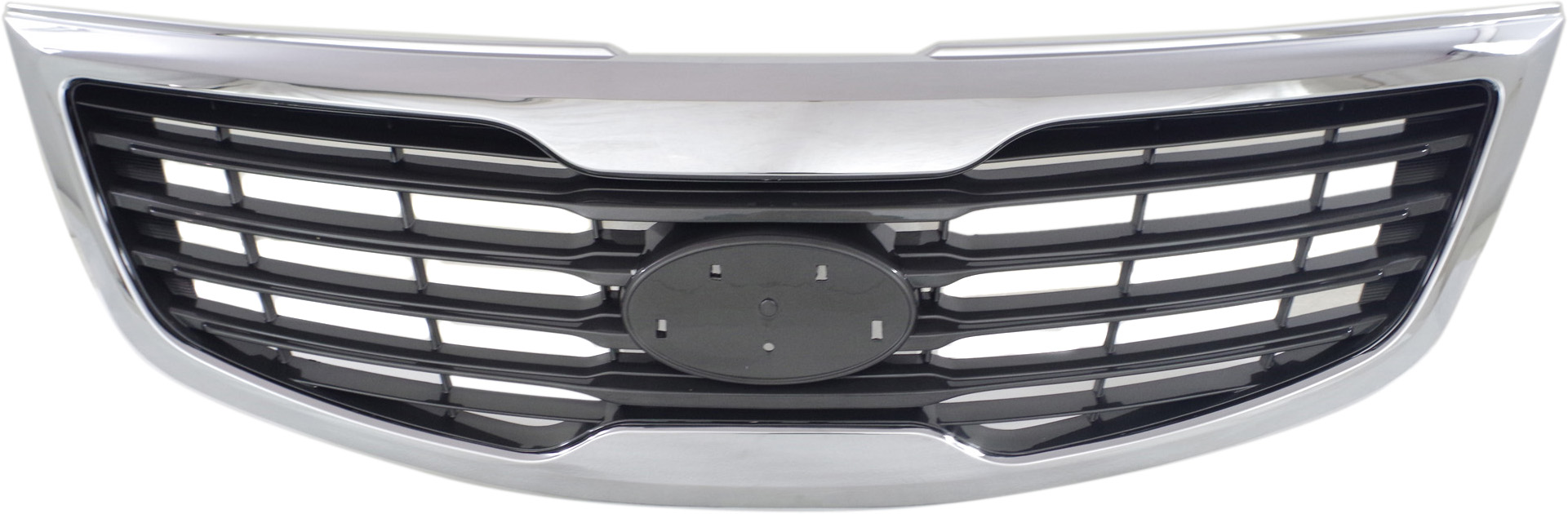 Chrome Shell/Painted Gray Insert Grille for 2011-2012 Kia Sportage, 2.4L Engine, Replacement