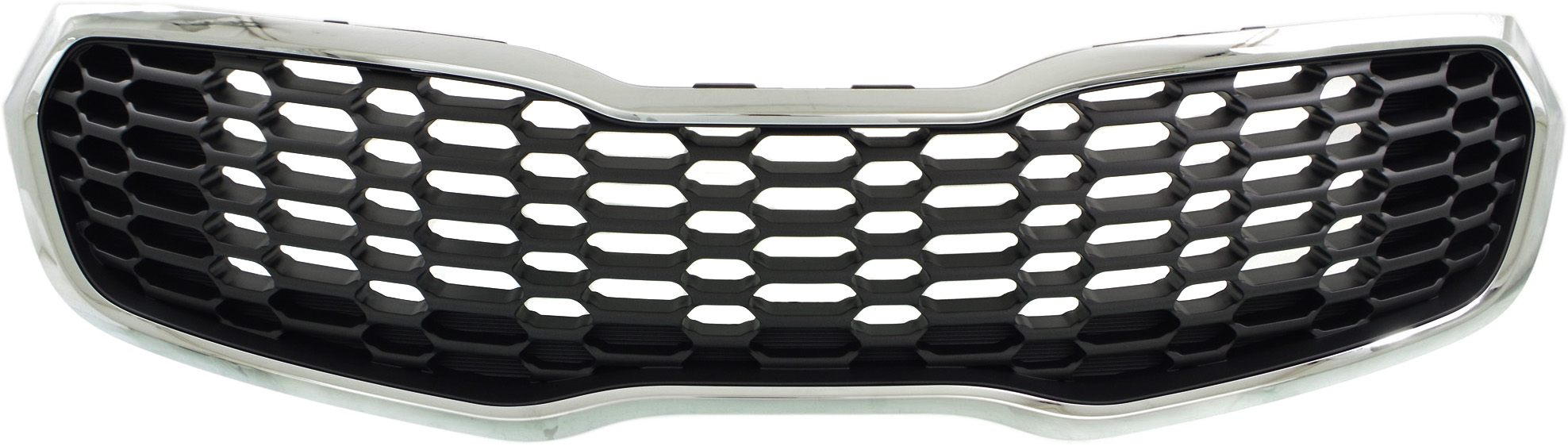 Grille for Kia Forte/Forte5 2014-2016, Chrome Shell with Gray Insert, Suitable for EX/LX Models, Replacement
