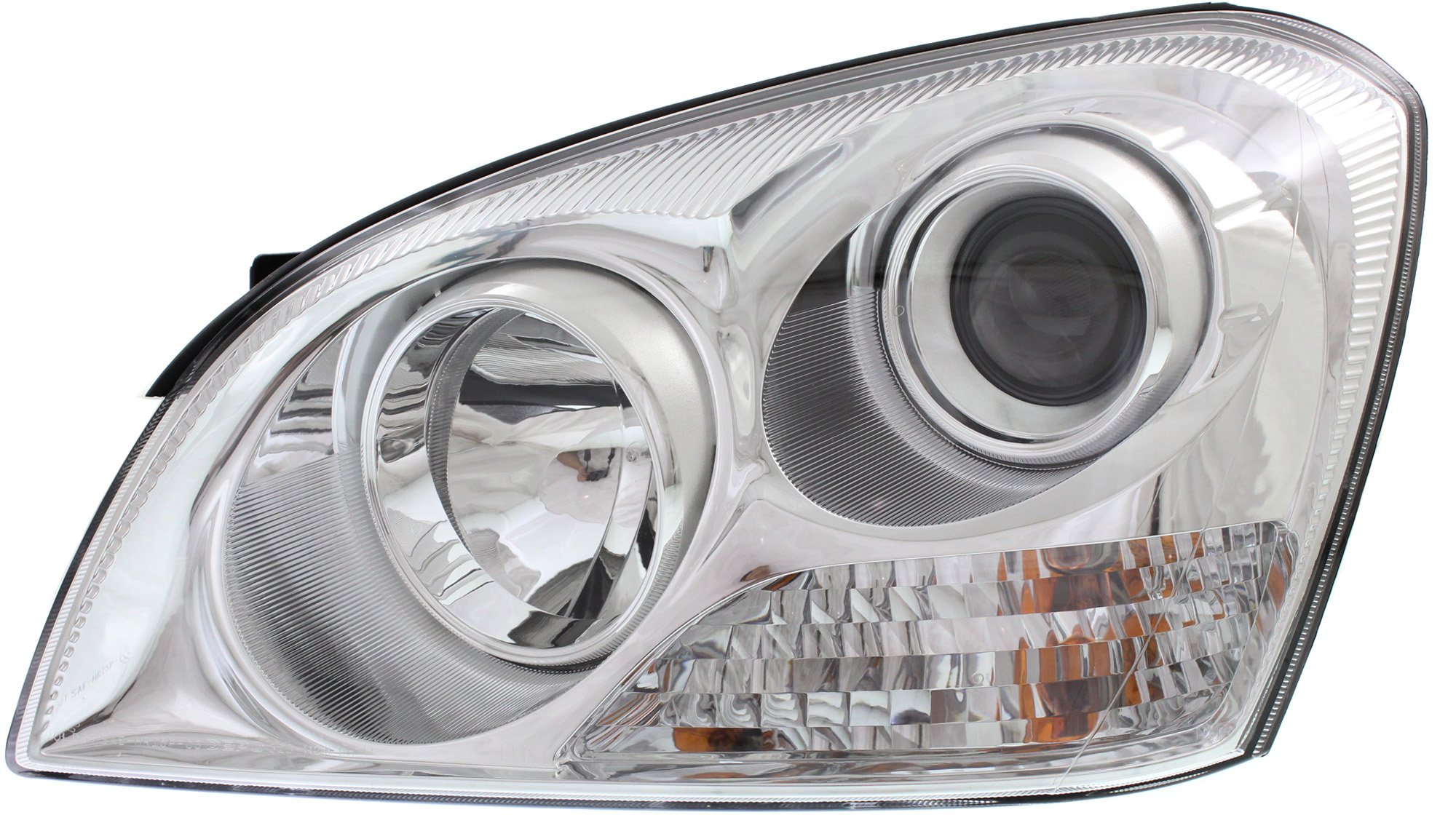 Headlight Assembly for Kia Optima 2007-2008, Left (Driver) Halogen Light with Chrome Insert, without Appearance Package, From 04-16-2007, Replacement