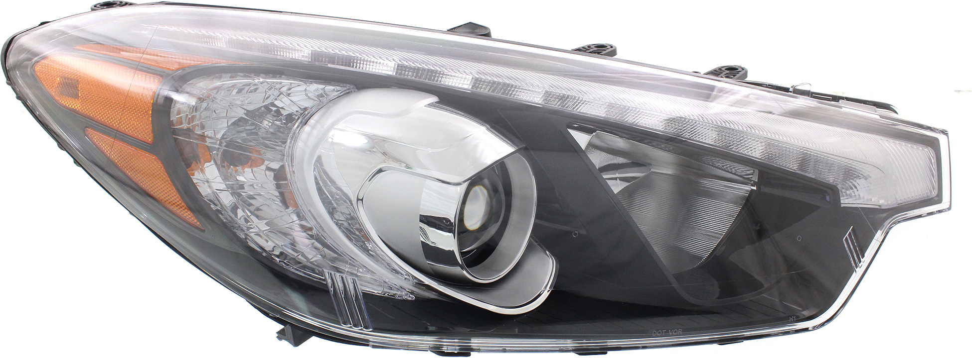 Headlight Assembly for Kia Forte/Forte Koup/Forte5 2015-2016, Right (Passenger), Halogen with LED Position Light, From 10-17-2014, Replacement (CAPA Certified)