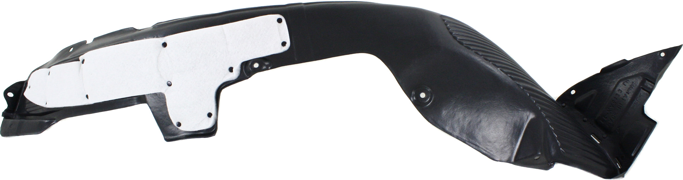 Front Fender Liner for 2014-2016 Kia Forte/Forte5, Left (Driver), Plastic, Vacuum Form, with Insulation Foam, (Forte5, EX/LX Models), Replacement