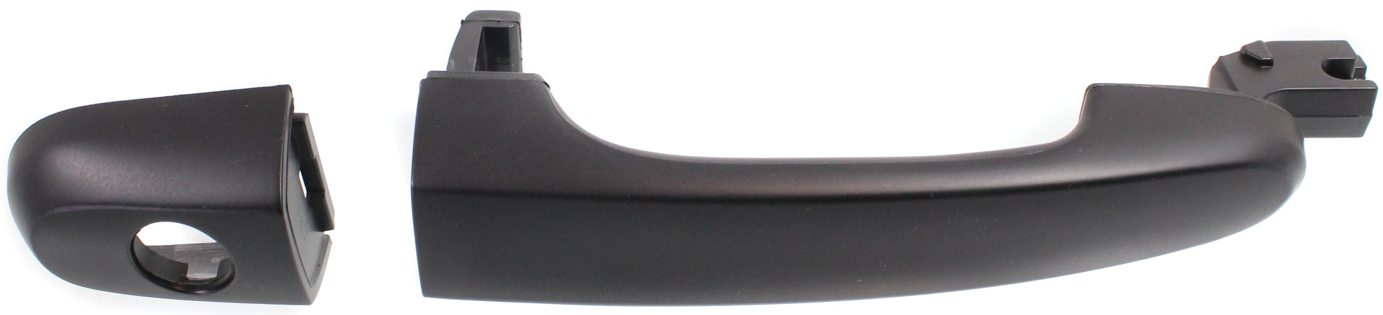 Front Exterior Door Handle for Kia Spectra 2004-2009, Right (Passenger), Primed (Ready to Paint) Black Handle+Cover with Keyhole, New Body Style, Replacement