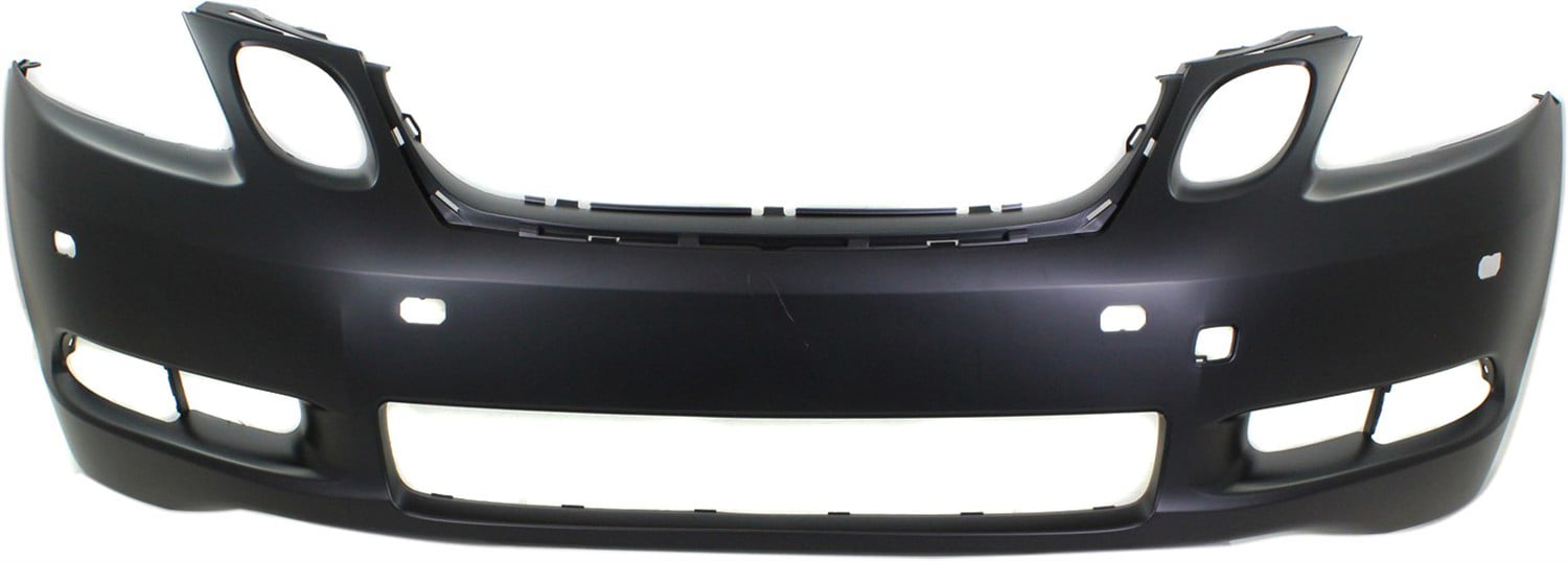 Front Bumper Cover for Lexus GS430 2006-2007, Primed (Ready to Paint), with Headlight Washer Holes, with Park Assist Sensor Holes, Replacement