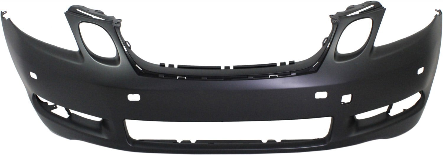 Front Bumper Cover for Lexus GS430 2006-2007, Primed (Ready to Paint), Without Headlight Washer Holes, With Park Assist Sensor Holes, Replacement