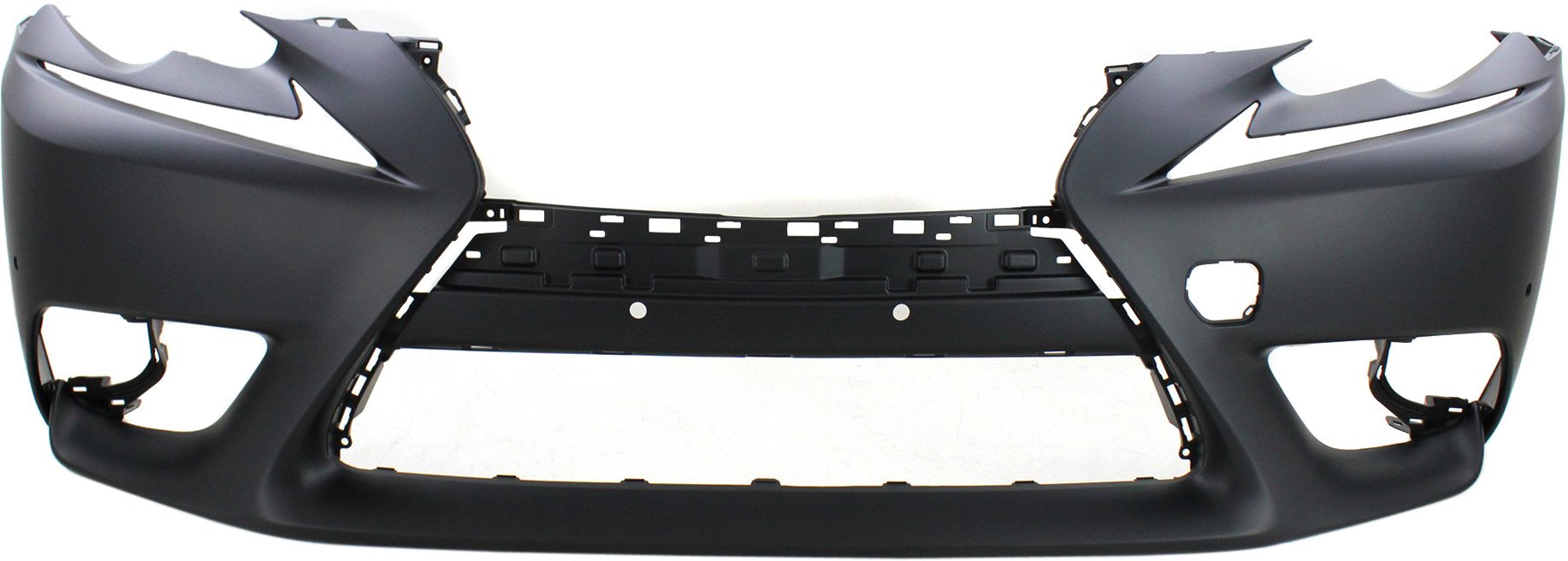Front Bumper Cover for Lexus IS200T/IS250/IS300/IS350 (2014-2016), Primed (Ready to Paint), Excludes F Sport Package, Without Headlight Washer Holes, Includes Park Distance Sensor Holes, Not for C Model, Replacement