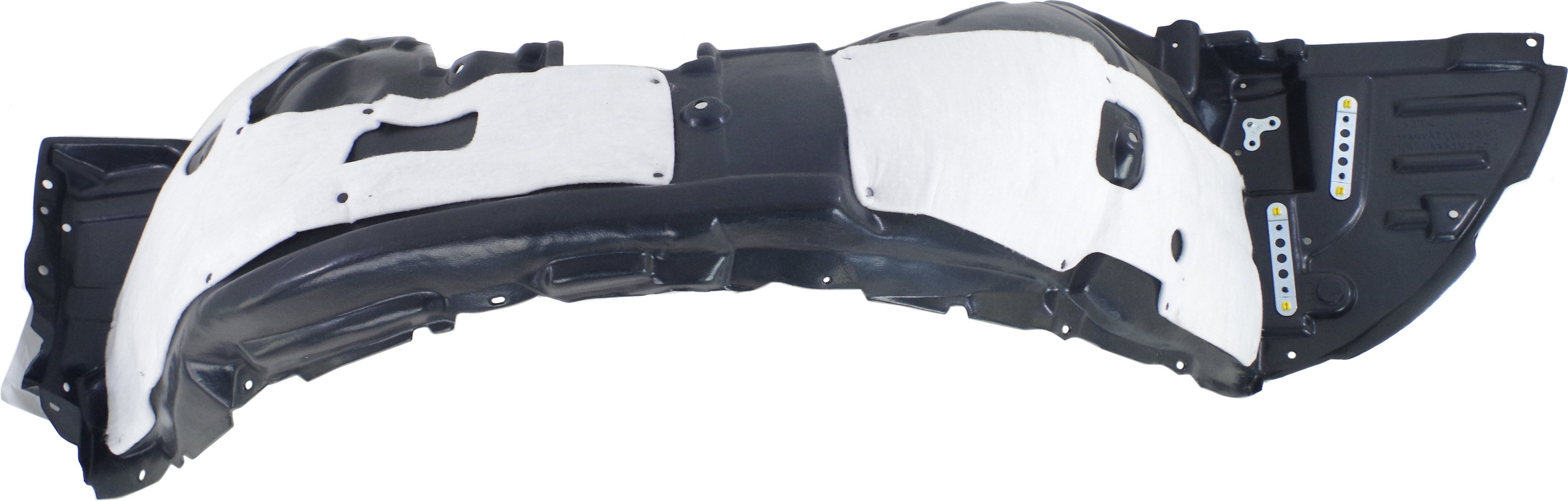 Front Fender Liner for Lexus LS460/LS600H 2013-2017 Right (Passenger), Plastic Vacuum Form with Extension Sheet, Excludes F Sport Package, Replacement