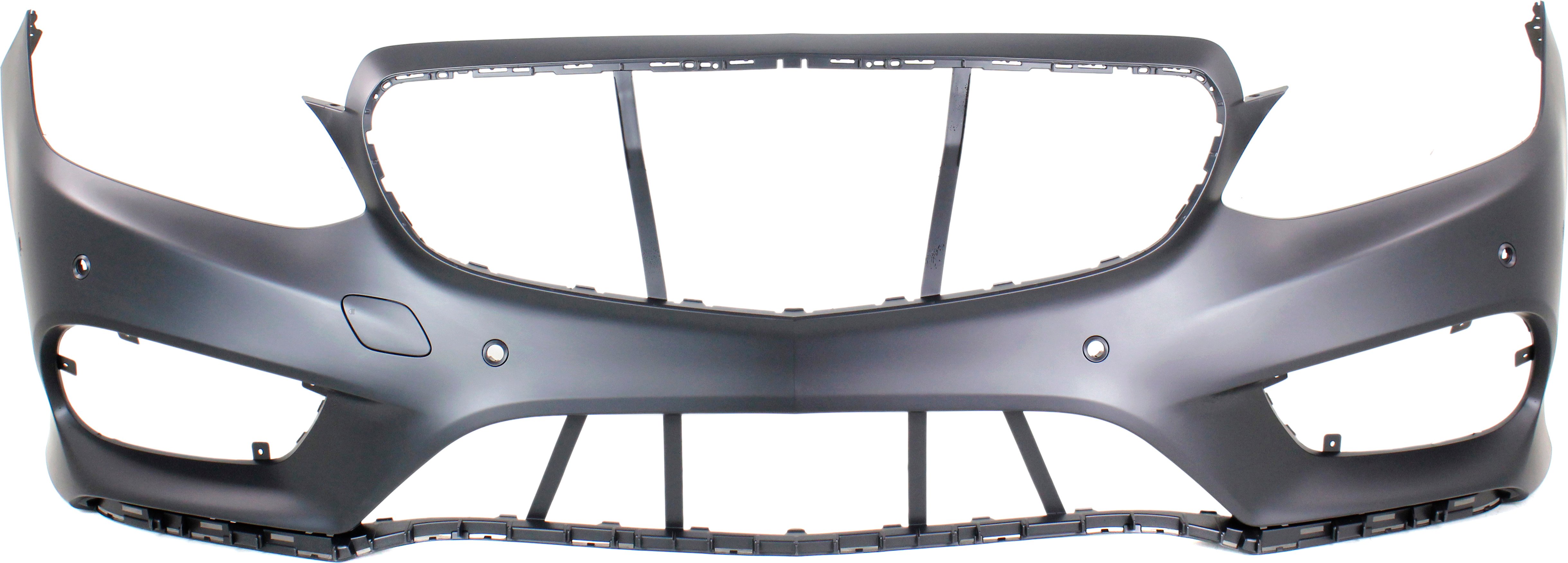 Front Bumper Cover for Mercedes E-Class 2014-2016, Primed (Ready to Paint), with AMG Styling Package, with Parktronic Holes, Sedan/Wagon, Replacement