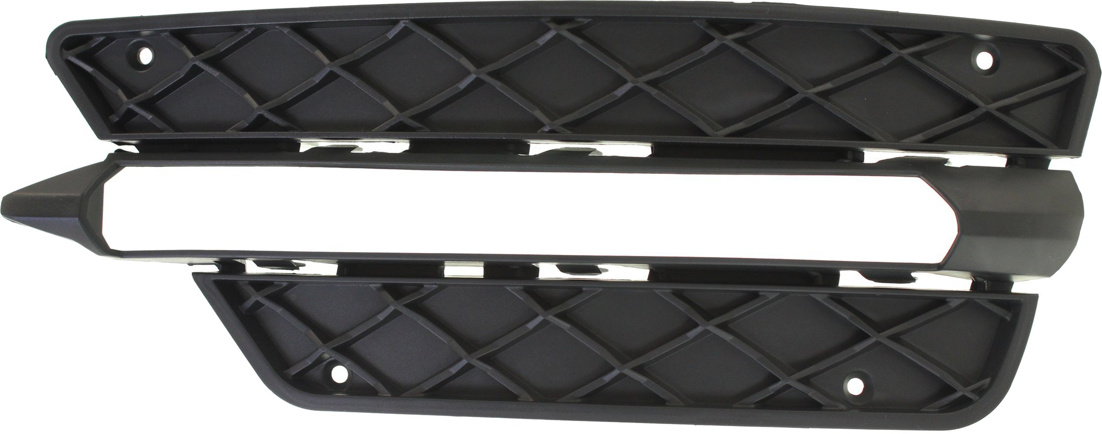 Front Bumper Grille for Mercedes Benz C-Class 2012-2015, Right (Passenger) Outer Side, Textured Black, With Sport Coupe/Sedan, Replacement