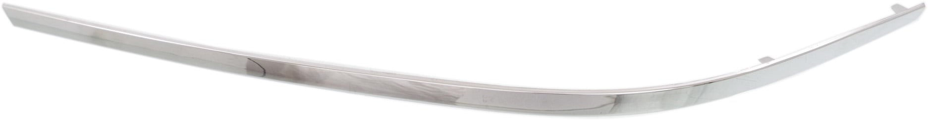Front Bumper Molding for Mercedes-Benz E-Class 2010-2013, Left (Driver) Side, Outer, Chrome, Without AMG Styling Package, Coupe/Convertible, Replacement