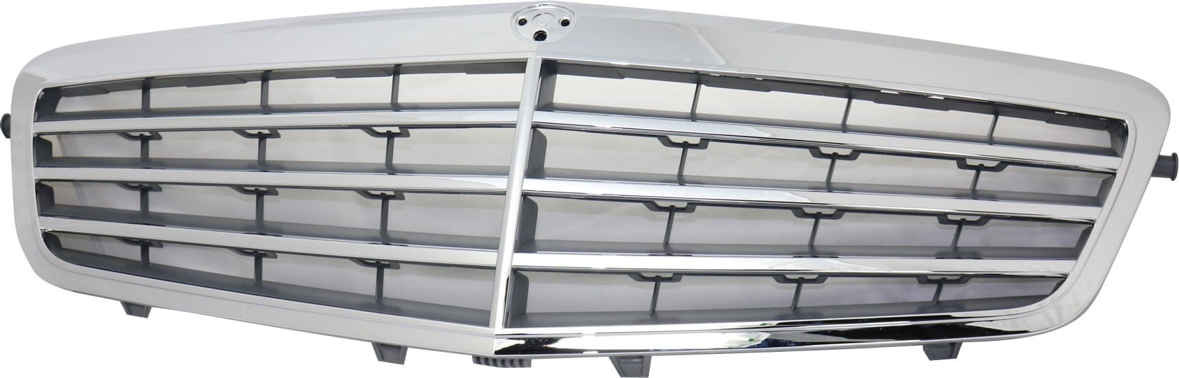 Chrome Shell Grille for Mercedes-Benz E-Class 2010-2013, PTM Insert, without Distronic Cruise Control, Suitable for Base Package, Sedan/Wagon, Replacement