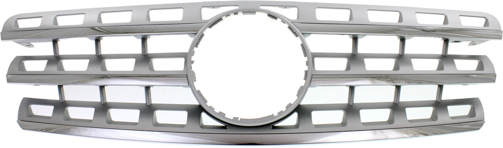 Chrome Shell and Insert Grille for Mercedes-Benz ML-Class 2008-2011, Without Proximity Cruise Control, Replacement