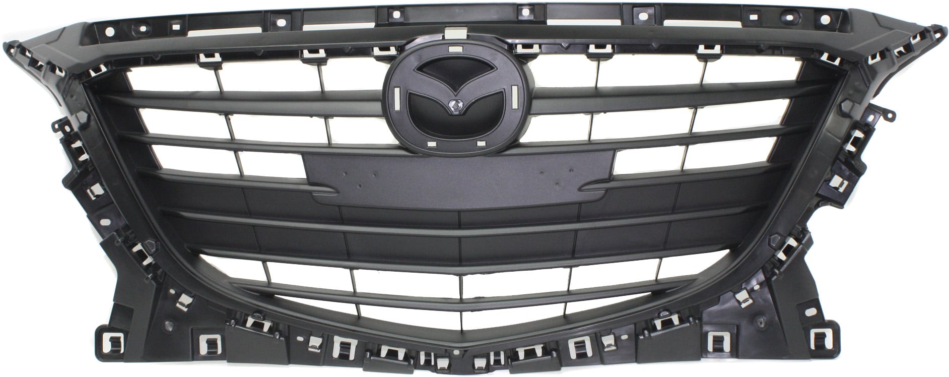 Textured Black Shell and Insert Grille for Mazda 3, 2014-2016, Durable Plastic, Replacement