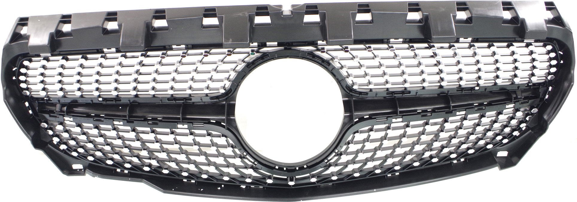 Textured Shell/Chrome Insert Grille for Mercedes-Benz CLA250 2014-2016 with AMG Styling Package, Replacement