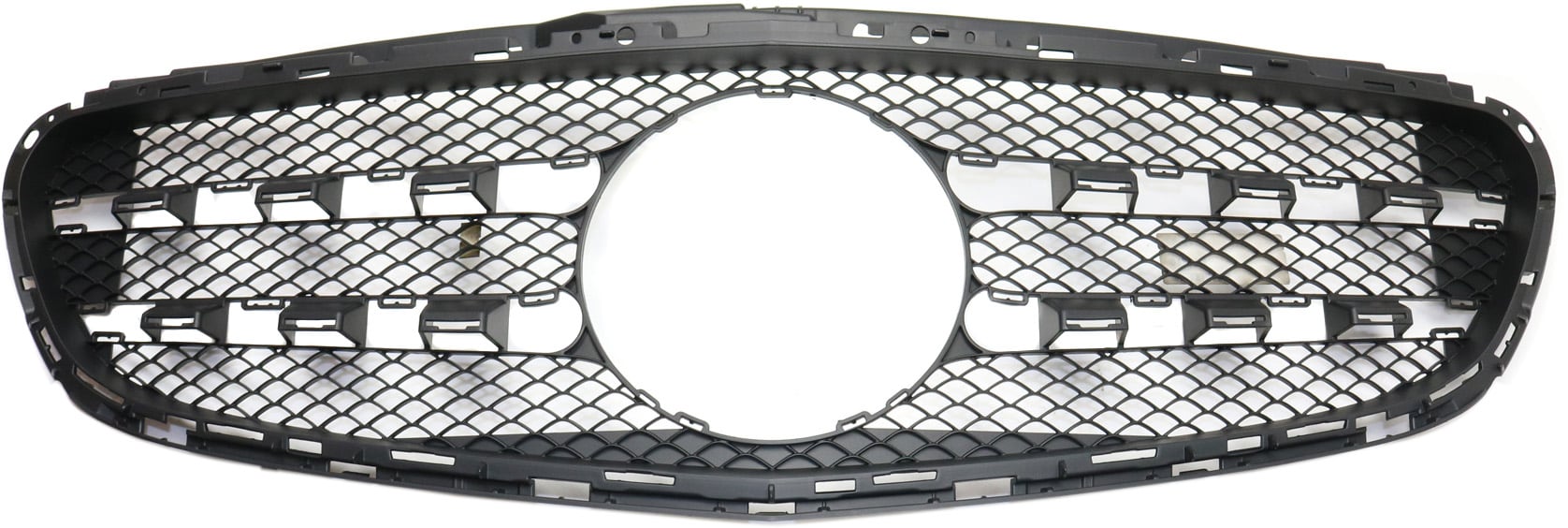 Textured Black Shell and Insert Grille for Mercedes-Benz E-Class Sedan/Wagon 2014-2016, w/o Camera, with AMG Styling Package, Replacement (CAPA Certified)